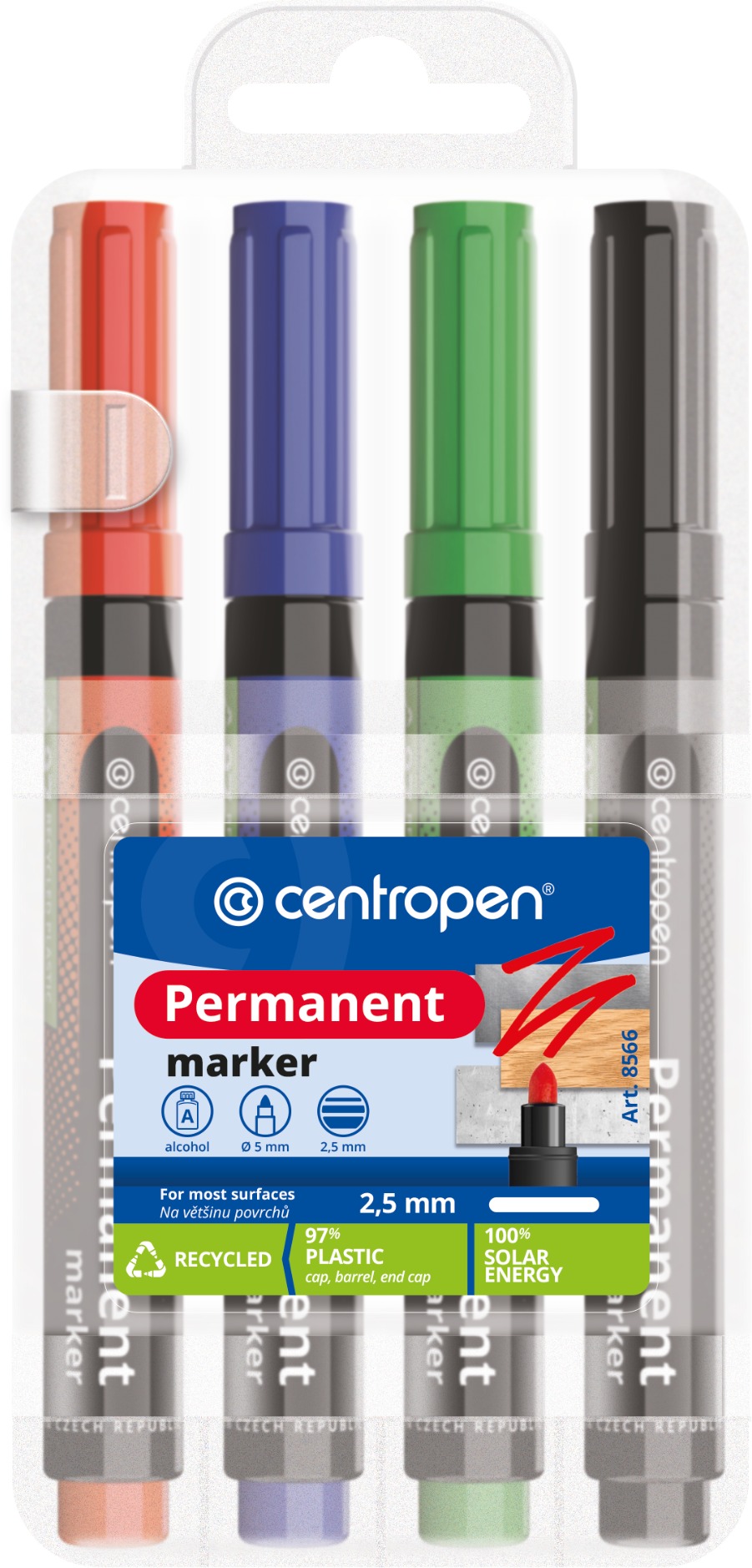 CENTROPEN značkovač 8566/4 permanent v etui