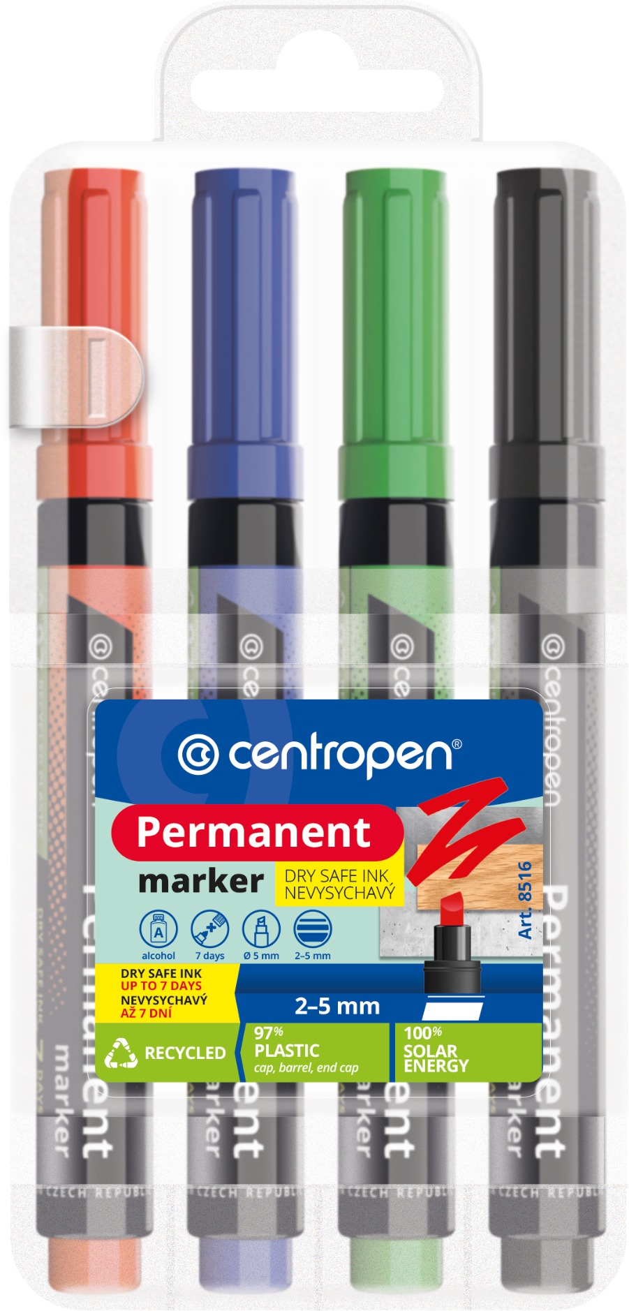 Centropen značkovač 8516/4 permanent nevysychavý v etui