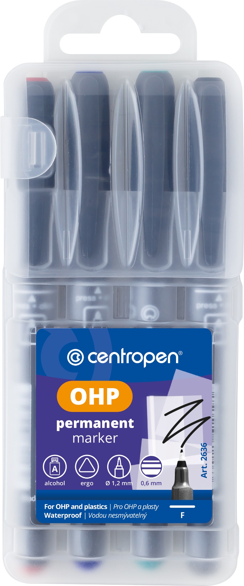 Centropen popisovač 2636/4 F súpr. v etui