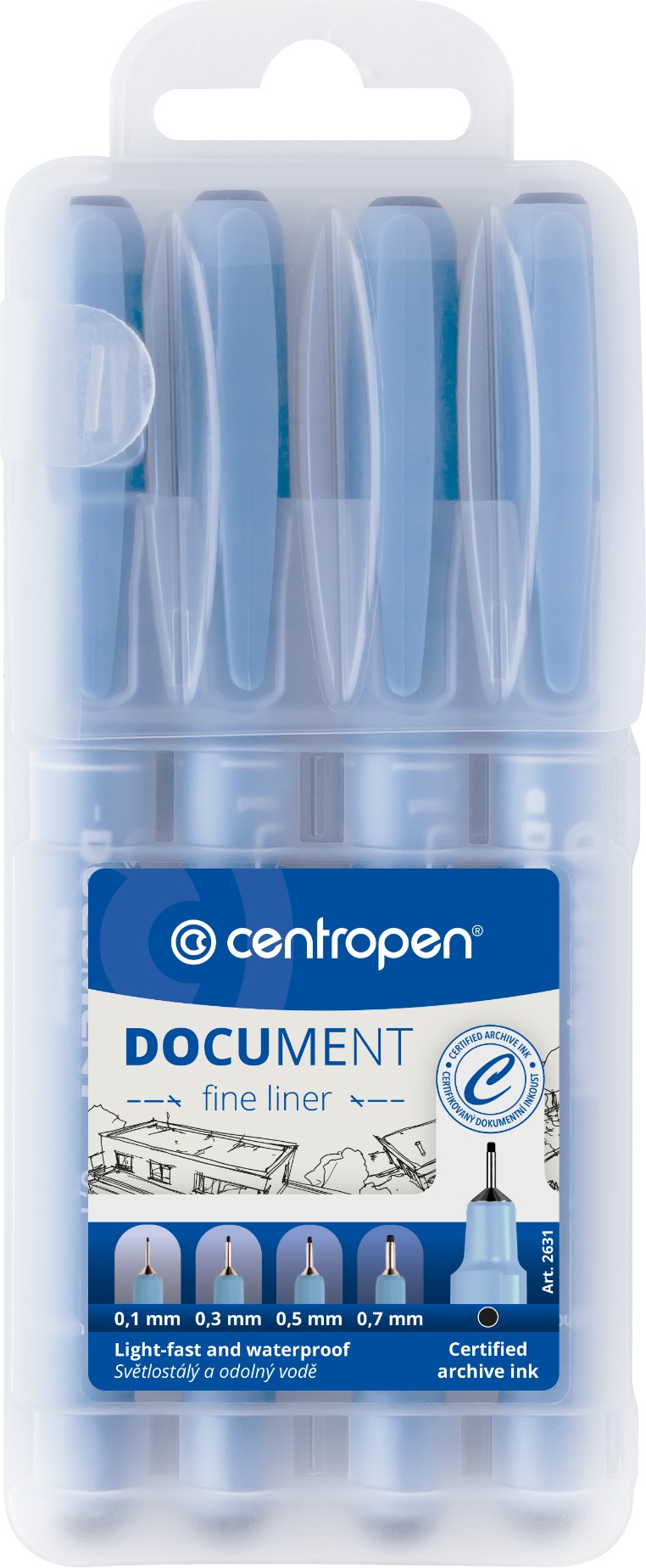 Centropen popisovač 2631/4 dokument, súpr. v etui