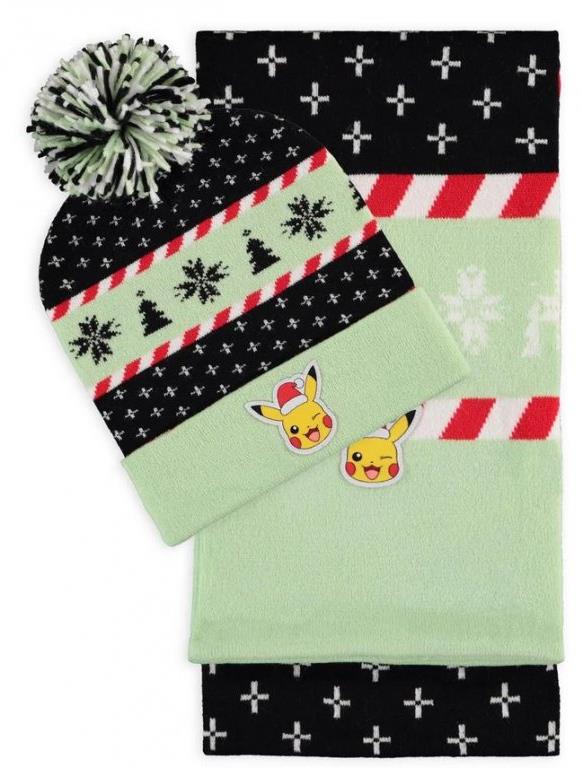 Difuzed Zimná súprava čiapka a šál – Pokémon: Christmas Pikachu