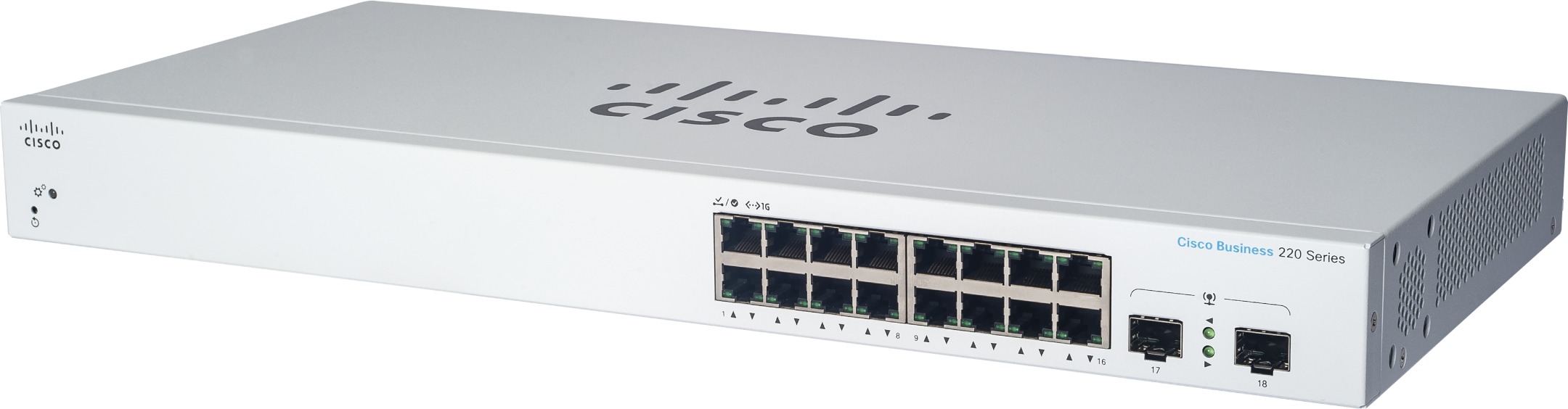 CISCO CBS220 Smart 16-port GE, PoE, 2× 1 G SFP