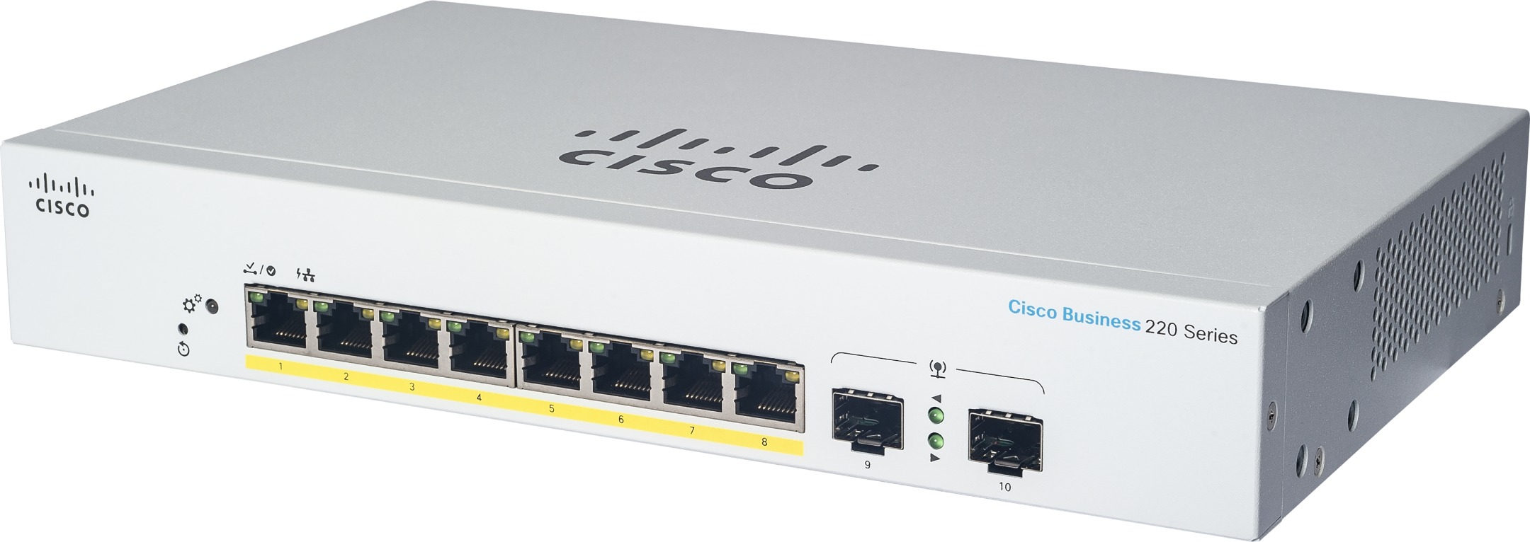 CISCO CBS220 Smart 8-port GE, PoE, Ext PS, 2× 1 G SFP