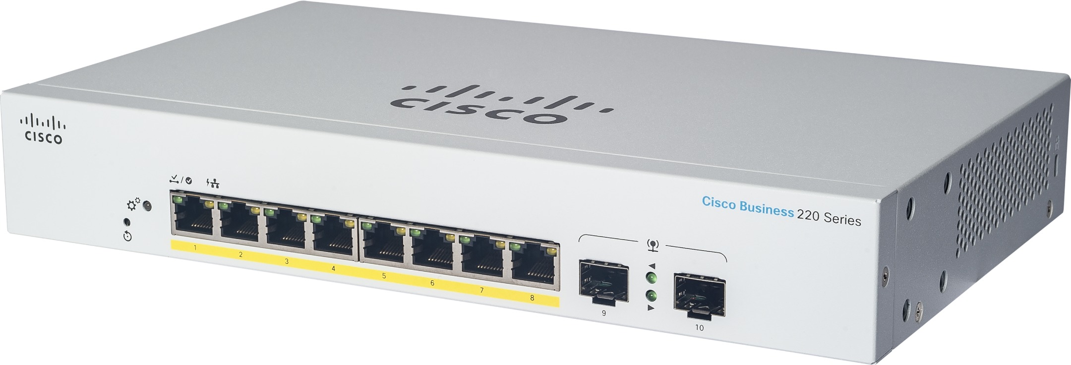 CISCO CBS220 Smart 8-port GE, Ext PS, 2× 1 G SFP
