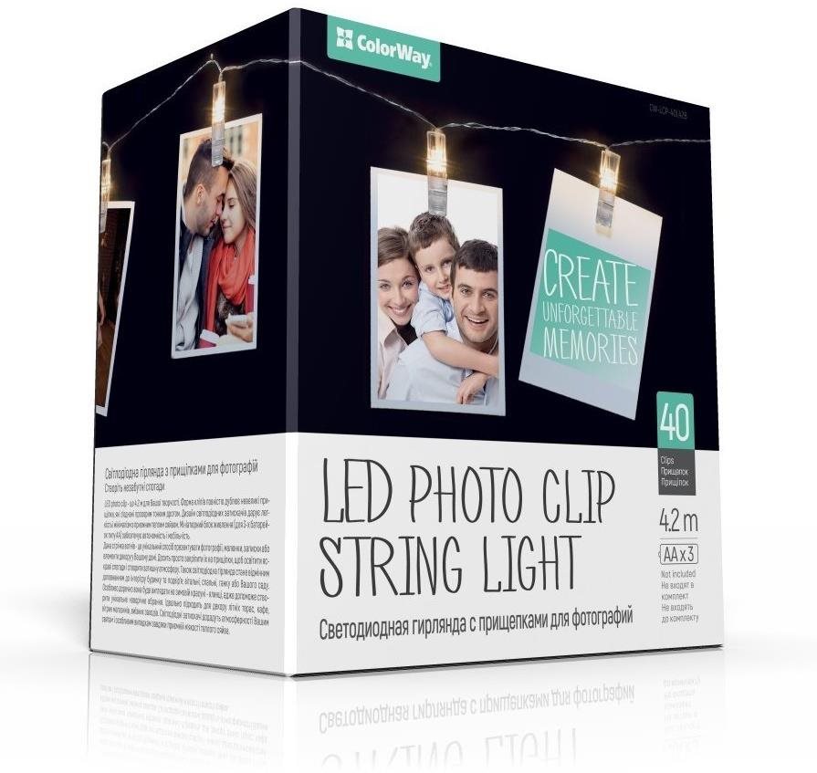 ColorWay CW-LCP-40L42B, Párty fotokolíčky, 20× LED, 4,2 m, 3× AA