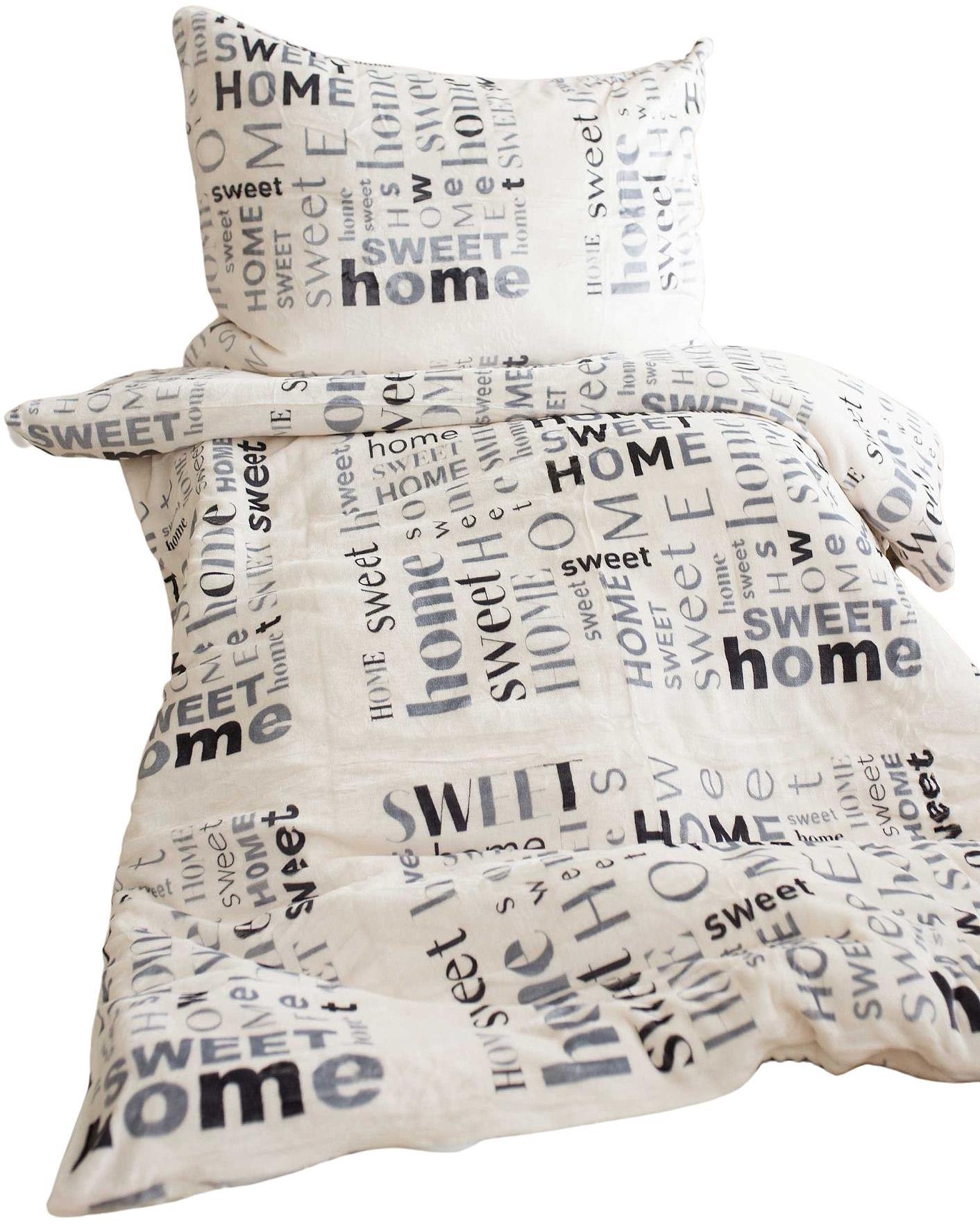 Jerry Fabrics Obliečky mikroflanel Home sweet home 140 × 200, 70 × 90 cm