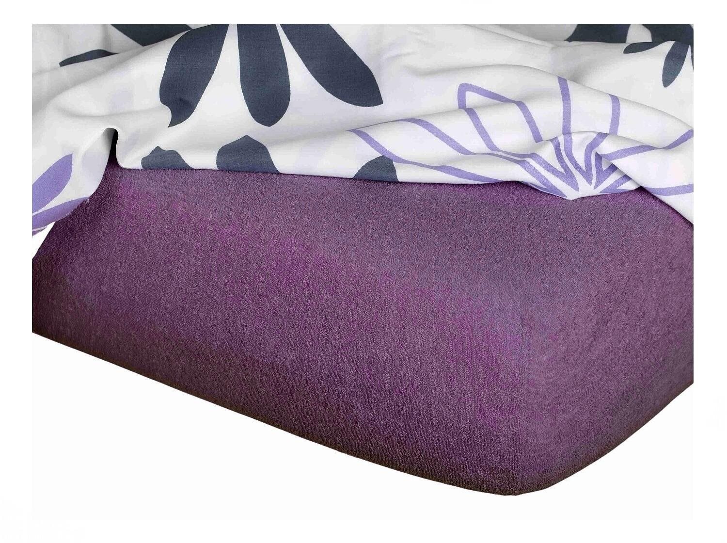 DADKA VRACOV Froté prestieradlo purpur, rozmer 90 × 200 × 20 cm