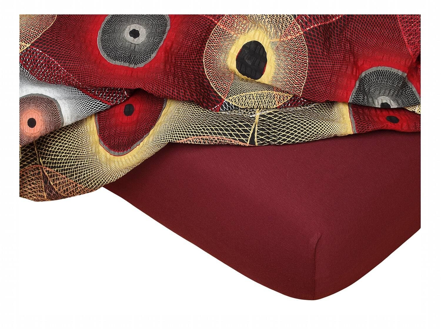 Dadka Jersey prestieradlo bordové 90 × 200 × 18 cm