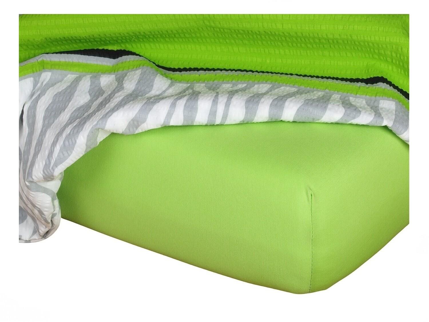 DADKA VRACOV Jersey prestieradlo kivi, rozmer 90 × 200 × 20 cm