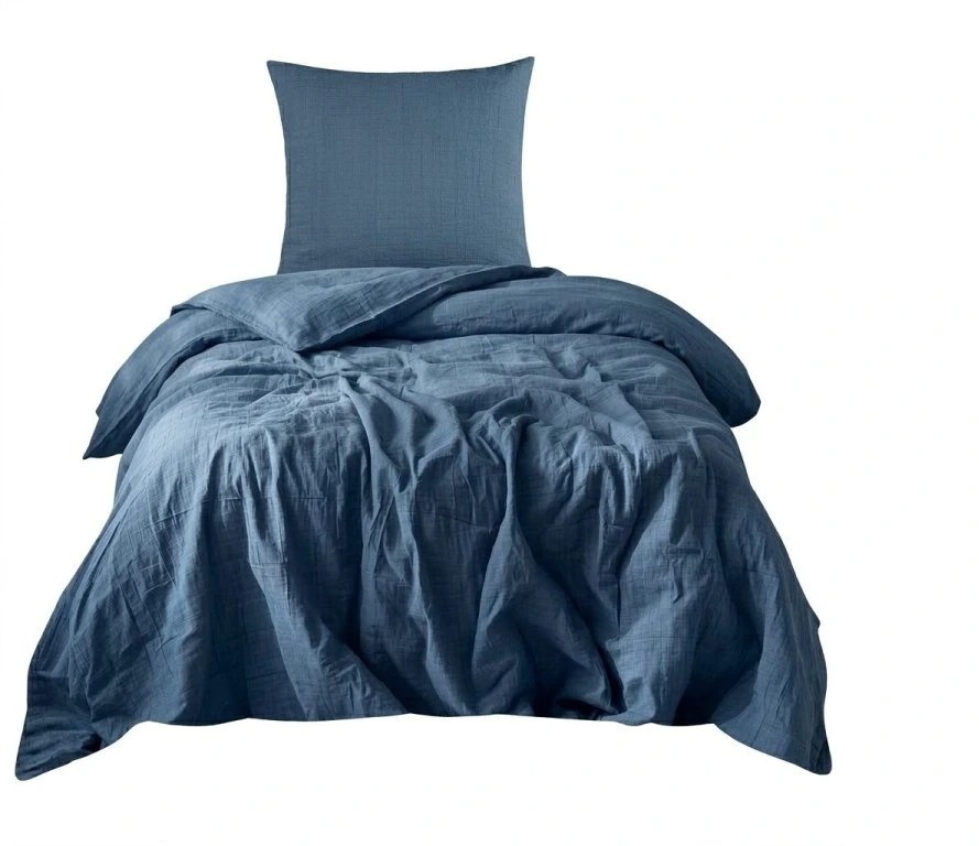 DADKA Povlečení mušelín 140 × 200, 70 × 90 cm, porcelánově modré