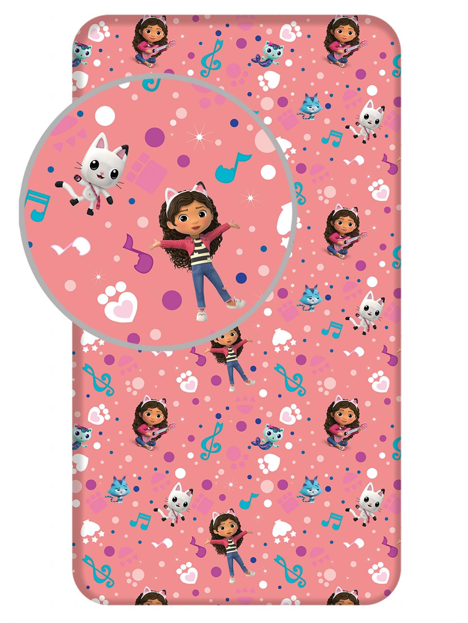 Jerry Fabrics Prestieradlo Gabbys Dollhouse 90 × 200 × 25 cm