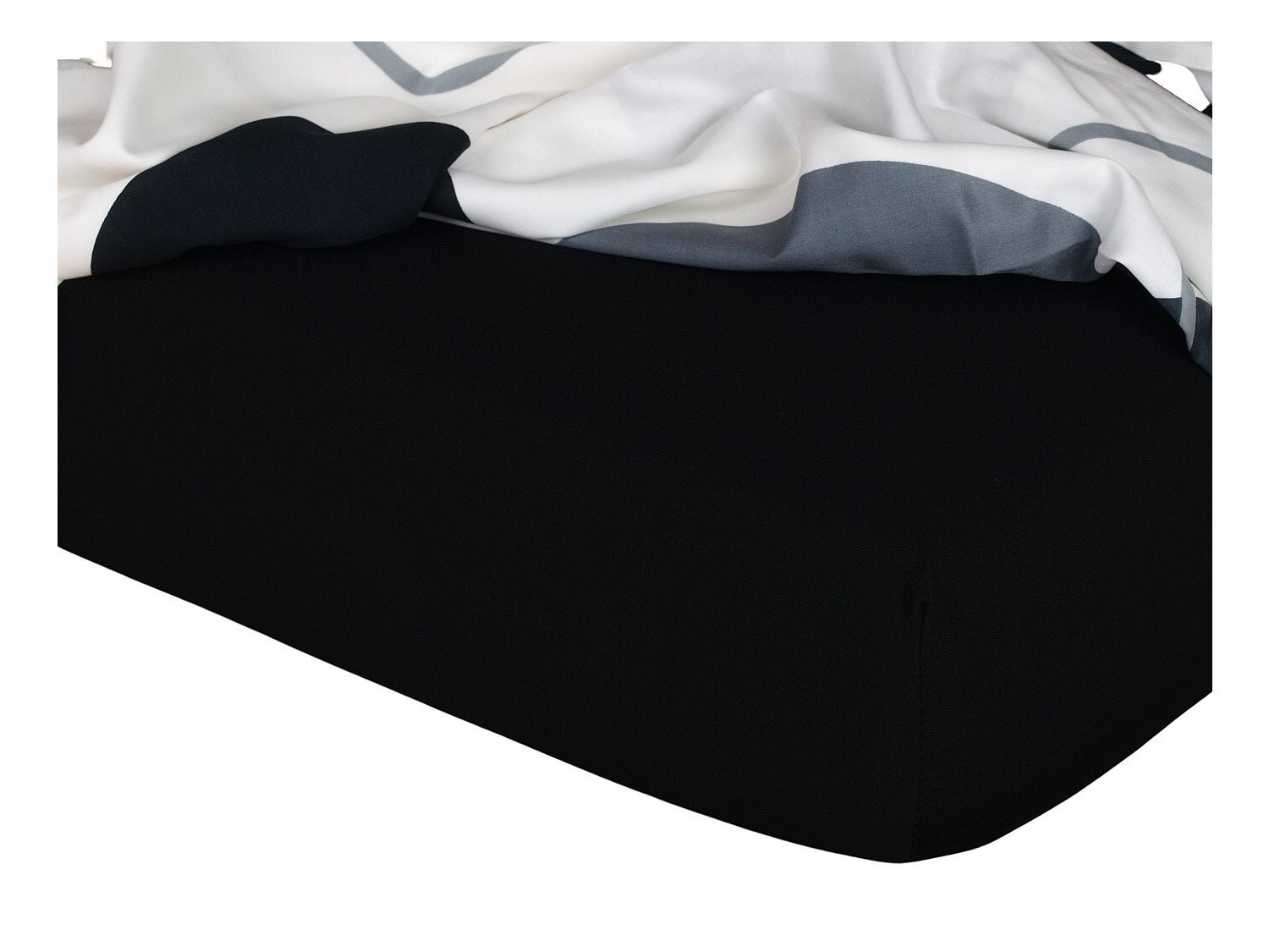 DADKA VRACOV Jersey prestieradlo čierne, rozmer 140 × 200 × 20 cm