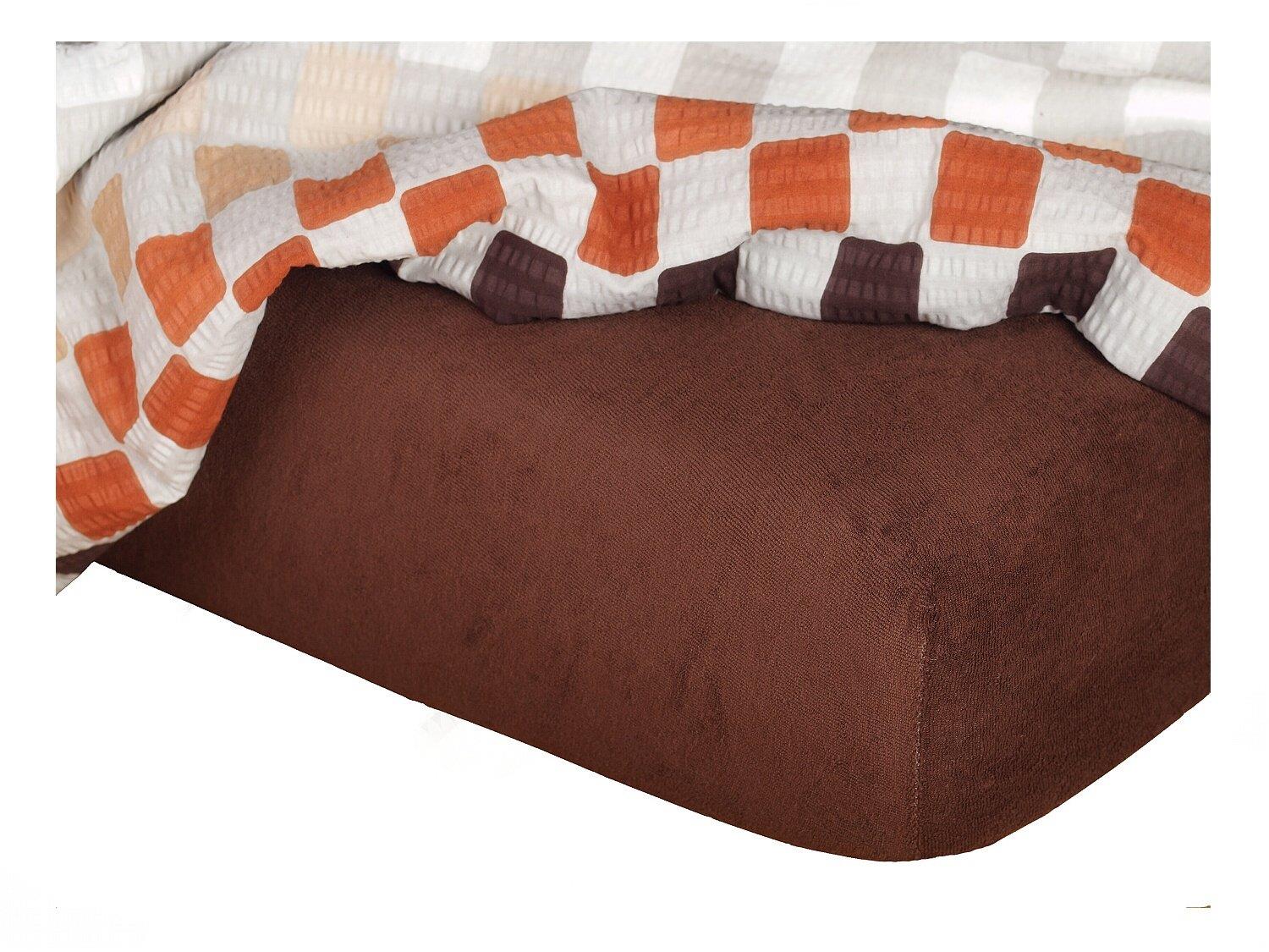 Dadka Froté prestieradlo tmavo hnedé 60 × 120 × 10 cm