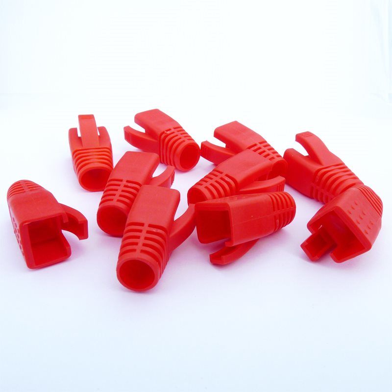 Datacom Návlek pre plug RJ45 (CAT6A, CAT7) červený (10 ks)