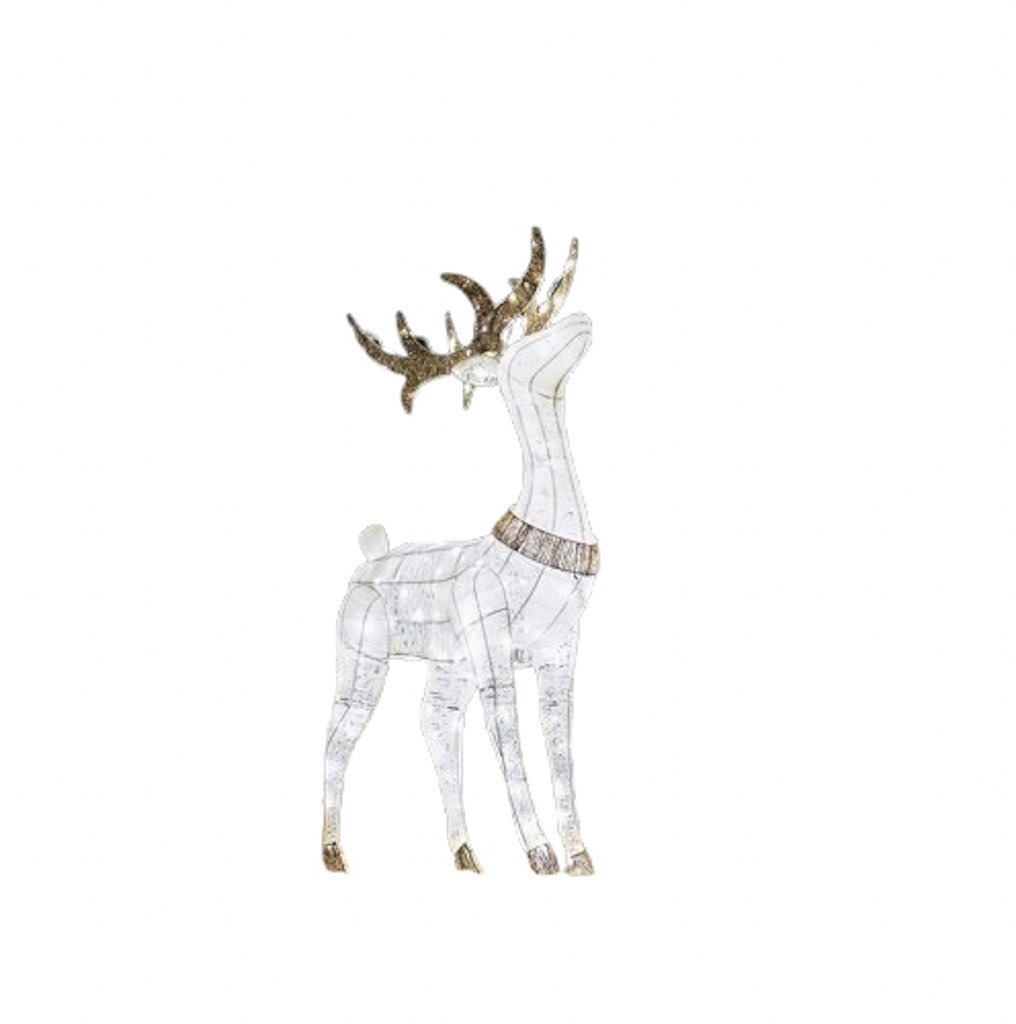 DECOLED LED svetelný jeleň, 150 cm, 161 ľadovo bielych diód s Flash efektom