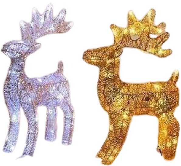 DECOLED LED svetelný jeleň, 40 cm, teplá biela