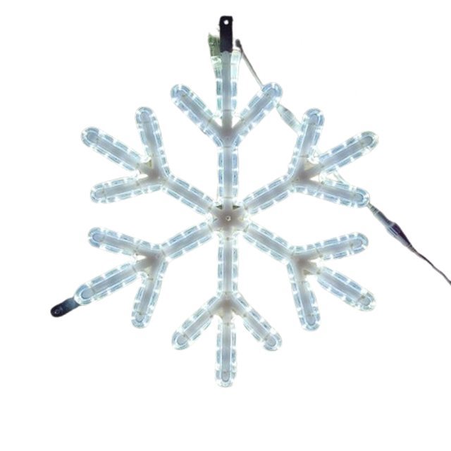 DECOLED LED svetelná vločka V, závesná 3D tlač, priemer 60 cm, ľadovo biela