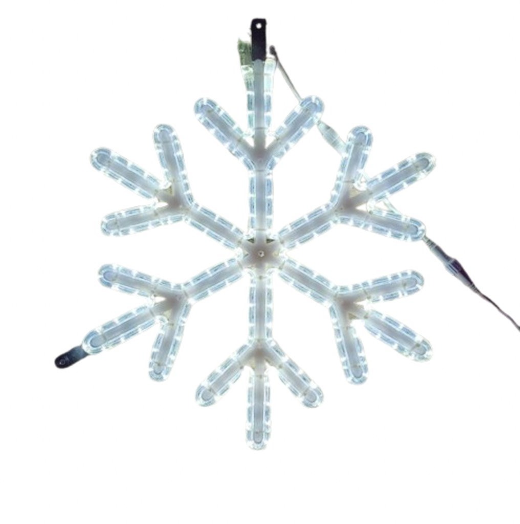 DECOLED LED svetelná vločka VII, závesná 3D tlač, priemer 60 cm, FLASH, ľadovo biela, IP67