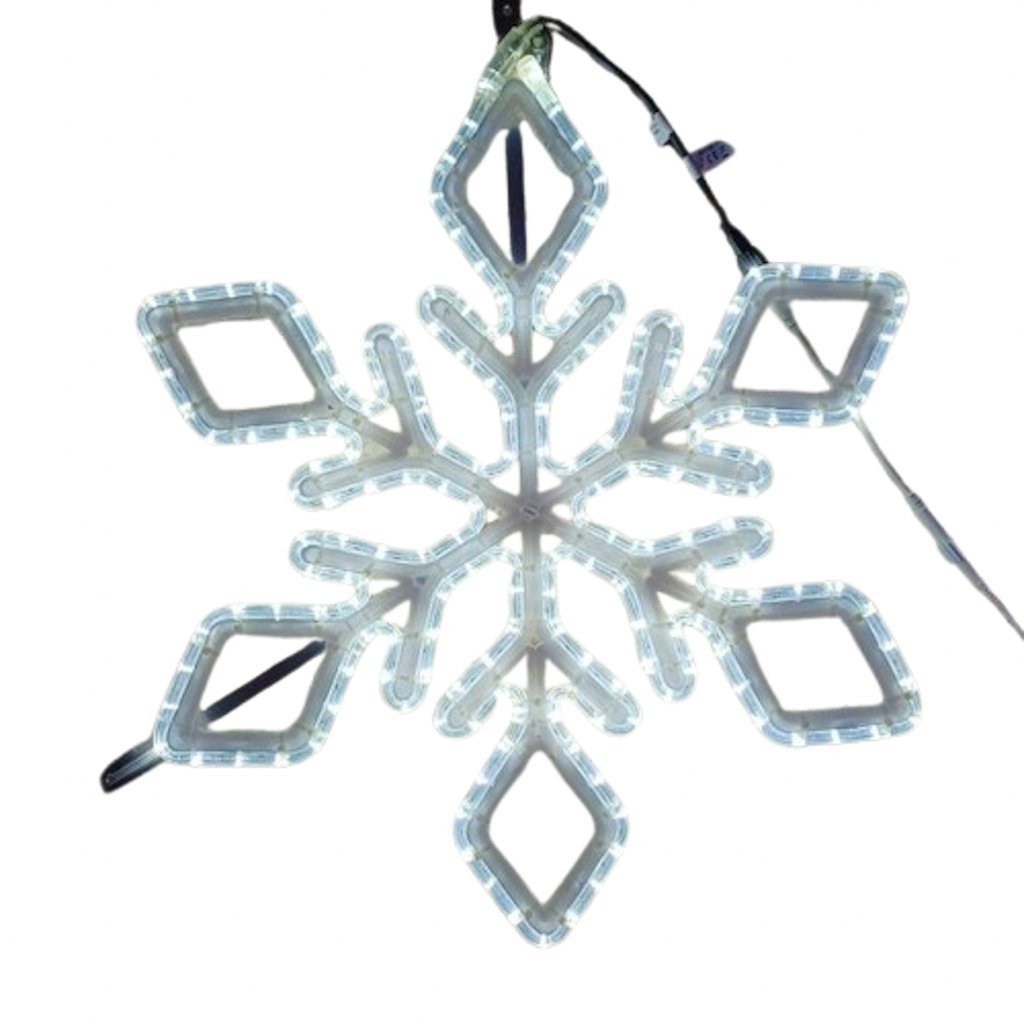 DECOLED LED svetelná vločka IX, závesná 3D tlač, priemer 65 cm, ľadovo biela