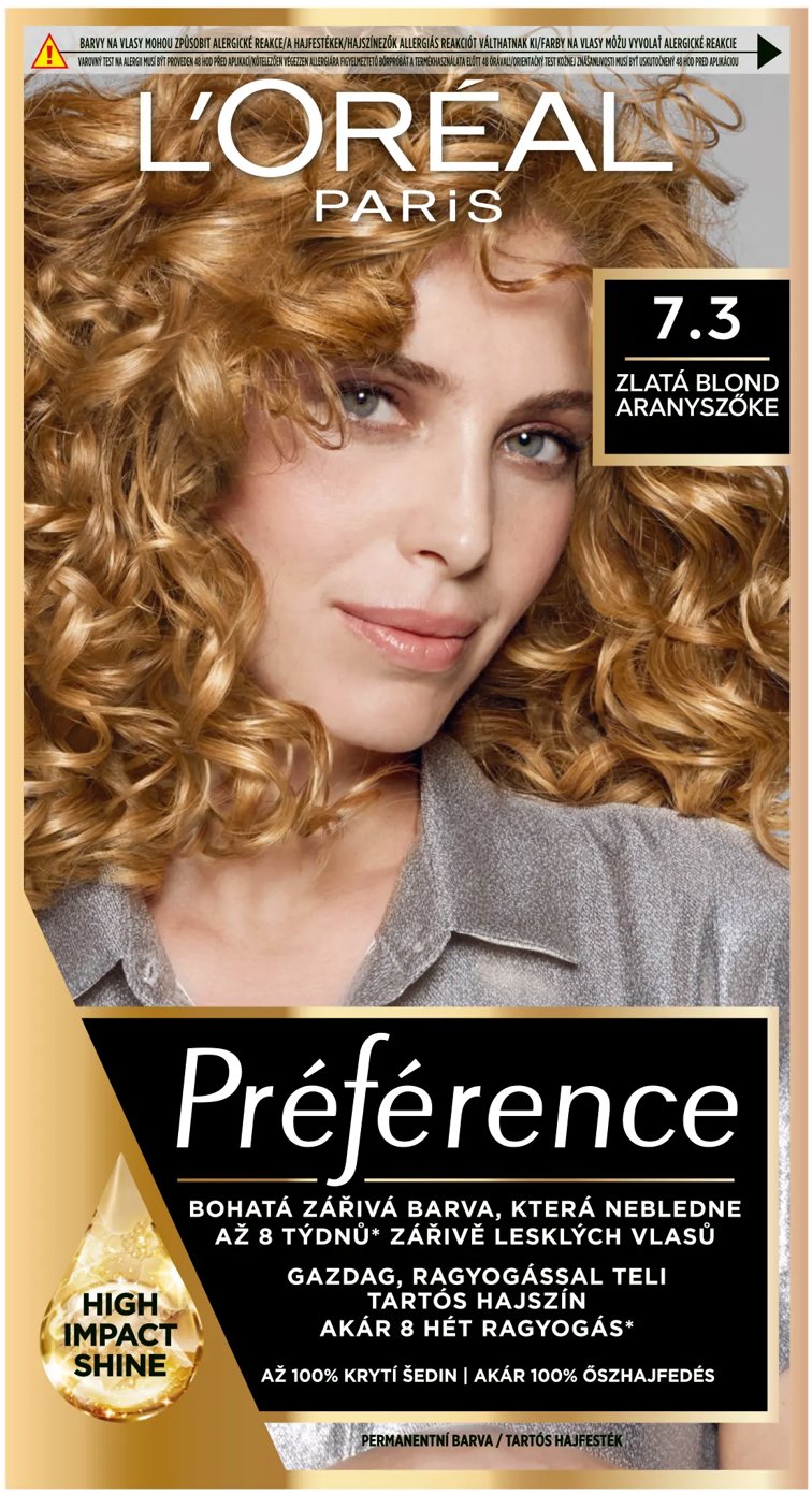 L'ORÉAL PARIS Préférence 7.3 zlatá blond