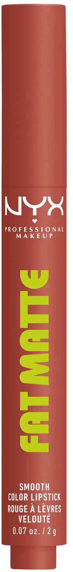 NYX PROFESSIONAL MAKEUP Fat Matte Smooth Color Lipstick 04 Rose Robe, 2 g