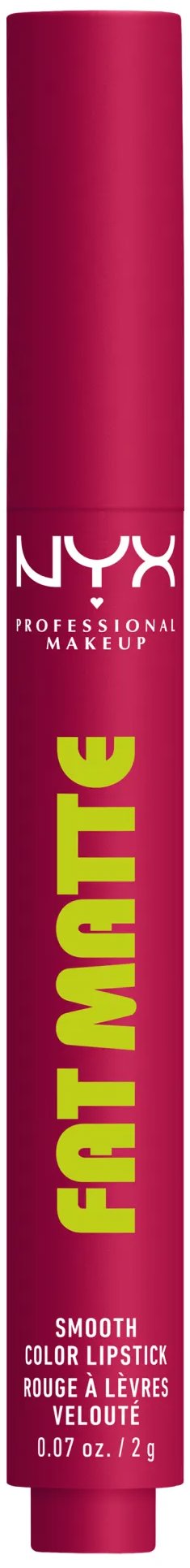 NYX PROFESSIONAL MAKEUP Fat Matte Smooth Color Lipstick 14 Hibiscus Hug, 2 g