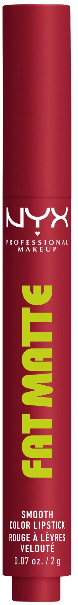 NYX PROFESSIONAL MAKEUP Fat Matte Smooth Color Lipstick 16 Plushin' Plum, 2 g