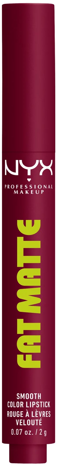 NYX PROFESSIONAL MAKEUP Fat Matte Smooth Color Lipstick 18 Berry Smooth, 2 g