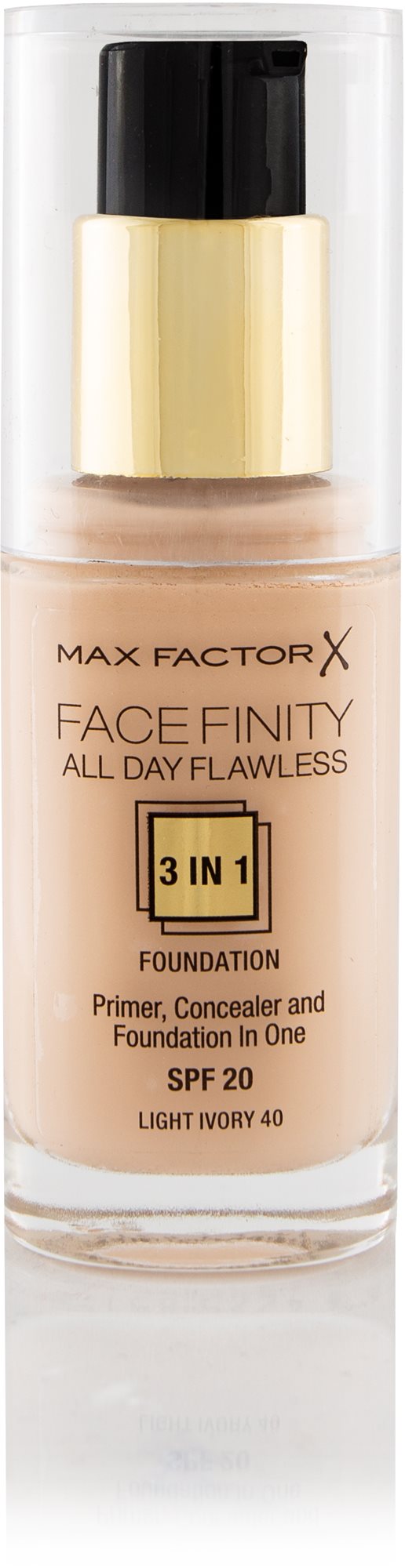 MAX FACTOR Facefinity All Day Flawless 3 in 1 Foundation SPF20 40 Light Ivory 30 ml