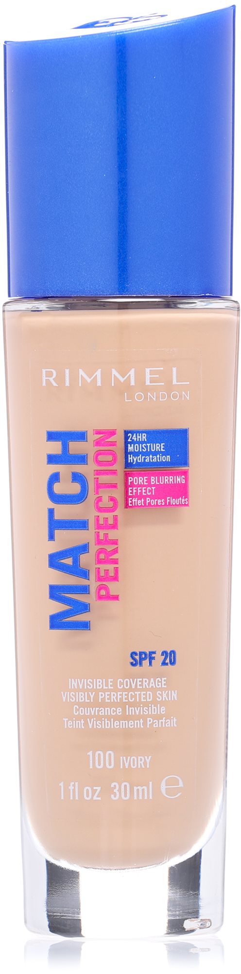 RIMMEL LONDON Match Perfection Foundation SPF20 100 Ivory 30 ml