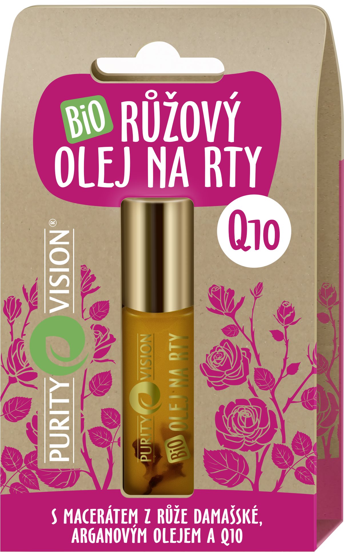 PURITY VISION Bio Ružový olej na pery 10 ml