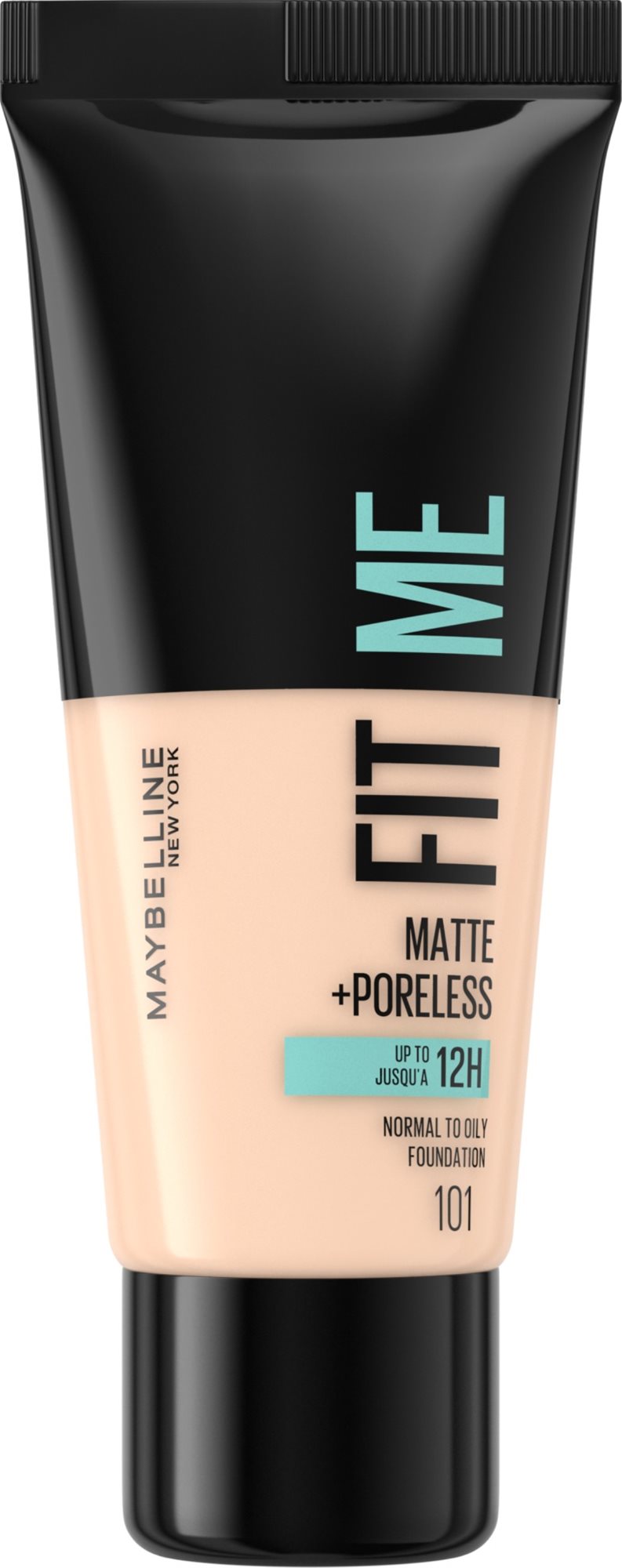 MAYBELLINE NEW YORK Fit Me! Matte + Poreless 101 True Ivory make-up, 30 ml