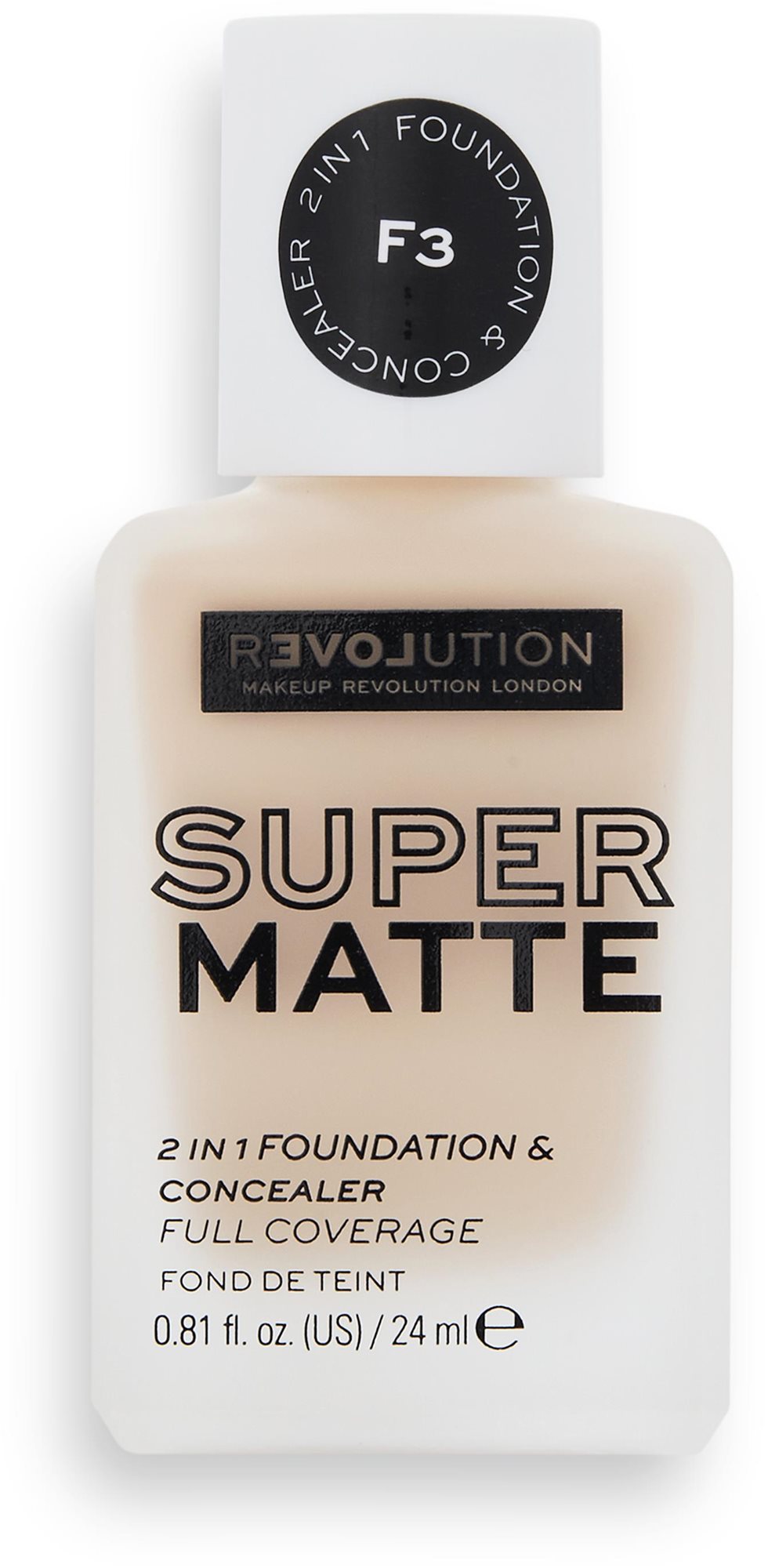 REVOLUTION RELOVE Supermatte Foundation F3 24 ml