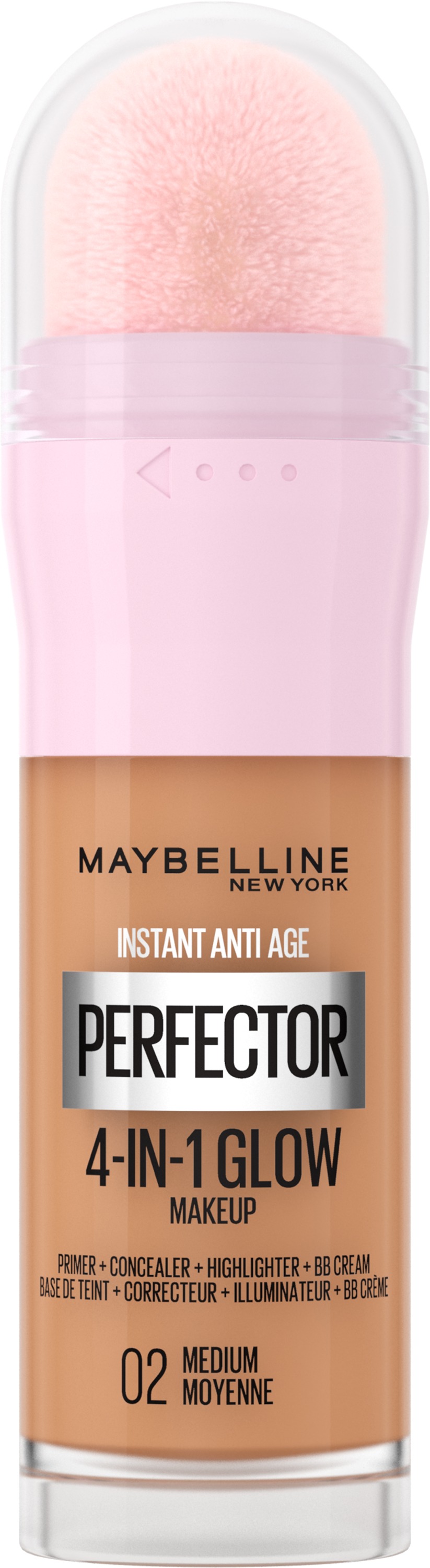 MAYBELLINE NEW YORK Instant Perfector 4-in-1 Glow 02 Medium rozjasňujúci mejkap, 20 ml