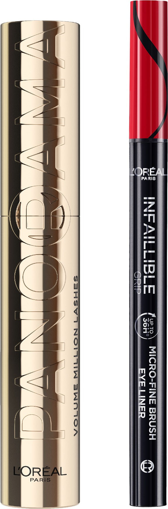 L'ORÉAL PARIS Panorama Black 10,5 ml + Infaillible Grip 36h Micro-Fine 01 Obsidian Black 0,4 g