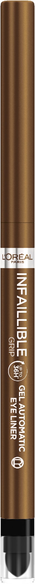 L'ORÉAL PARIS Infaillible Grip Gel Automatic Liner 12 Bronzed Expresso očná linka, 1 ks