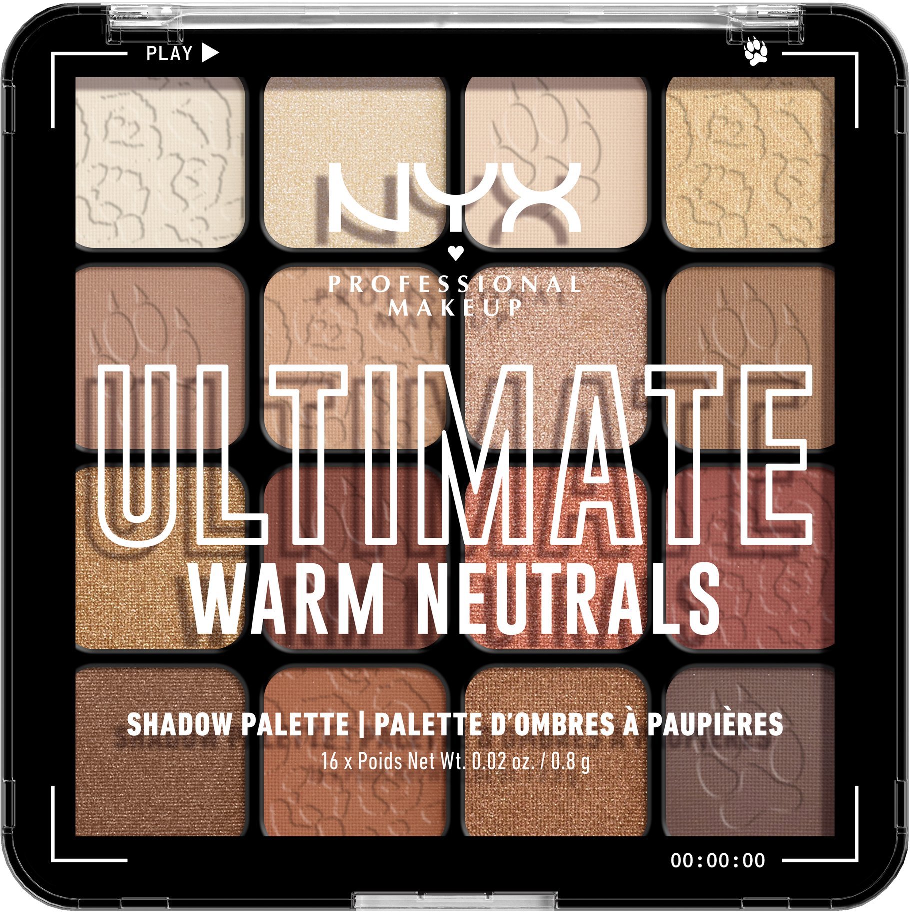 NYX PROFESSIONAL MAKEUP Ultimate Shadow Palette Warm Neutrals paletka očných tieňov