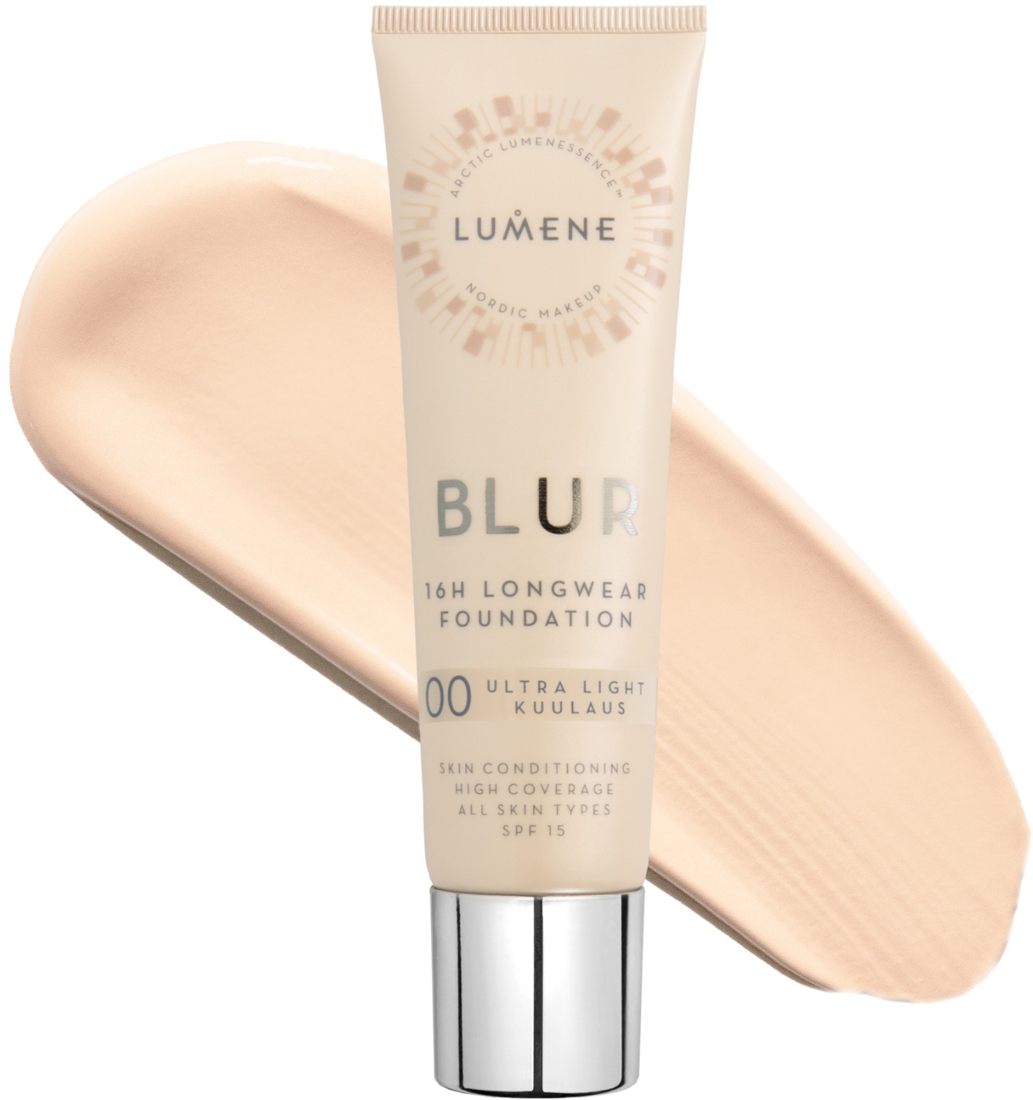 LUMENE Blur 16h Longwear Foundation SPF15 Shade 00 Ultra Light/Kuulaus