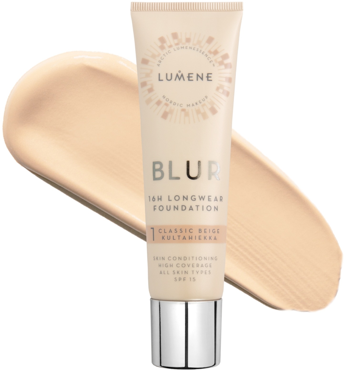LUMENE Blur 16h Longwear Foundation SPF15 Shade 1 Classic Beige/Kultahiekka