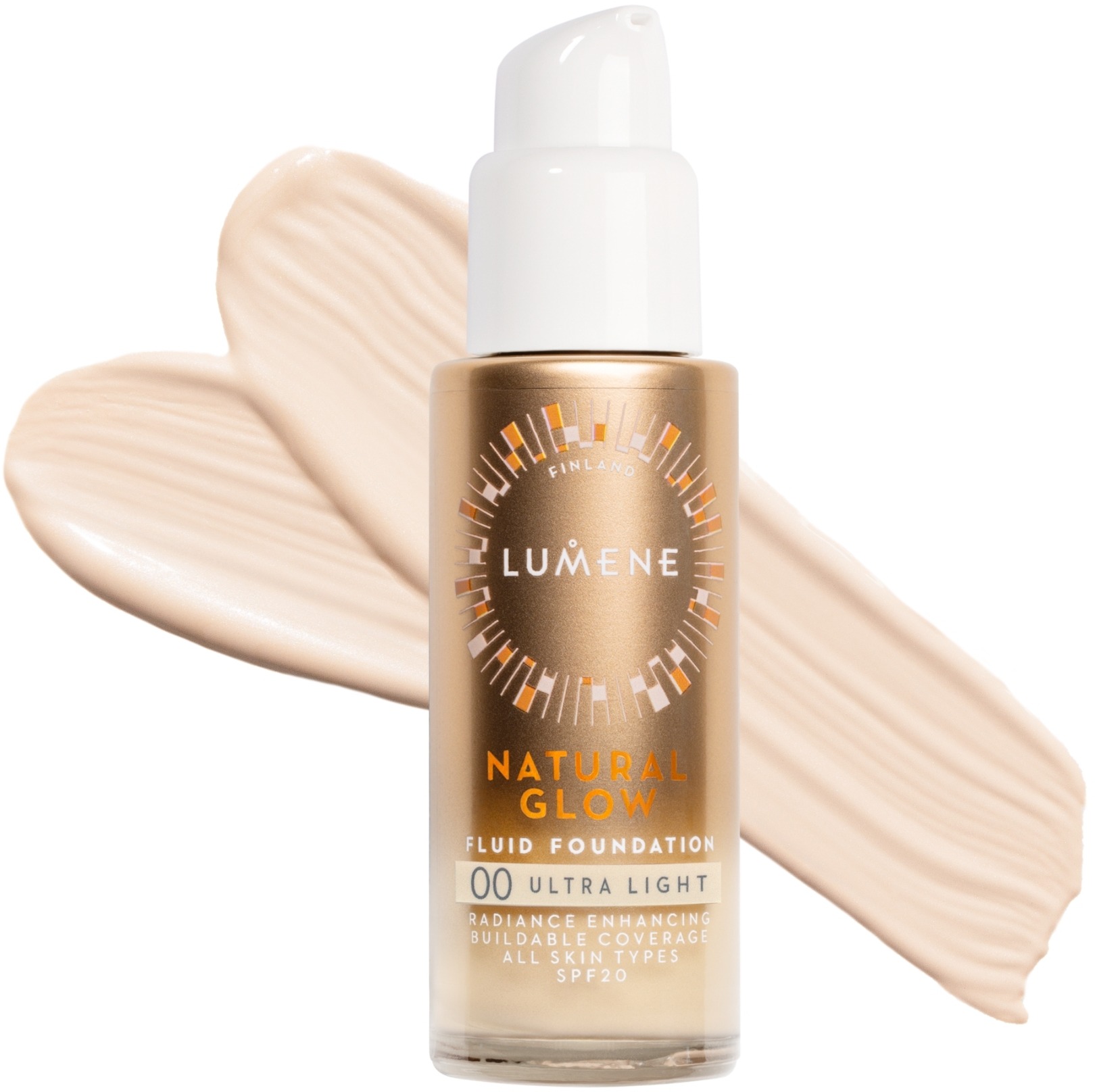 LUMENE Natural Glow Fluid Foundation SPF20 Shade 00 Ultra Light