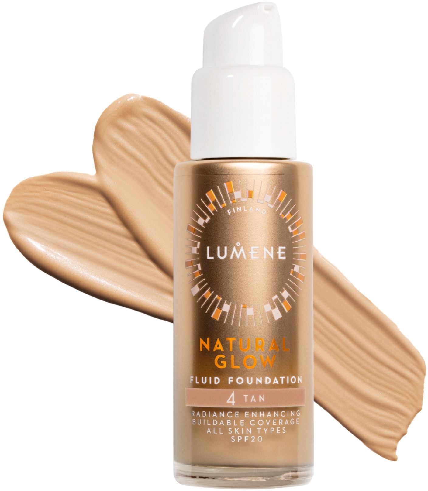 LUMENE Natural Glow Fluid Foundation SPF20 Shade 4 Tan