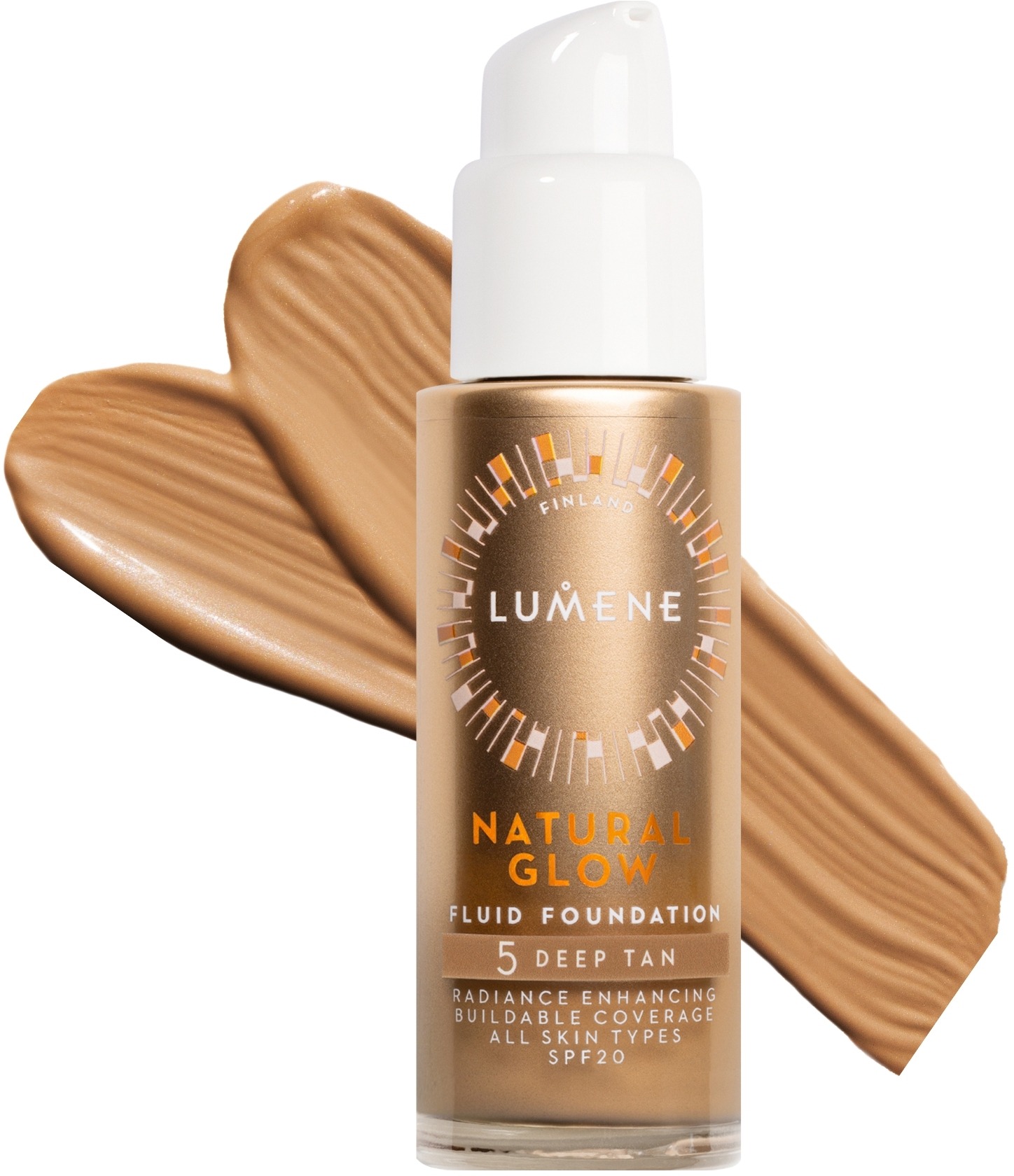 LUMENE Natural Glow Fluid Foundation SPF20 Shade 5 Deep Tan
