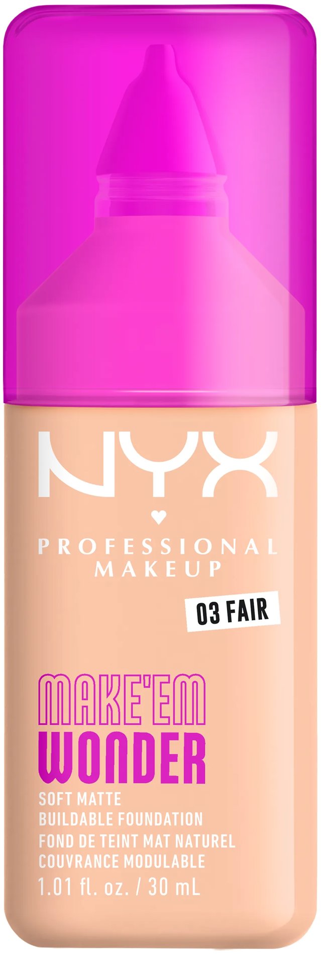 NYX PROFESSIONAL MAKEUP Make 'EM Wonder Foundation 03 Fair, 30 ml