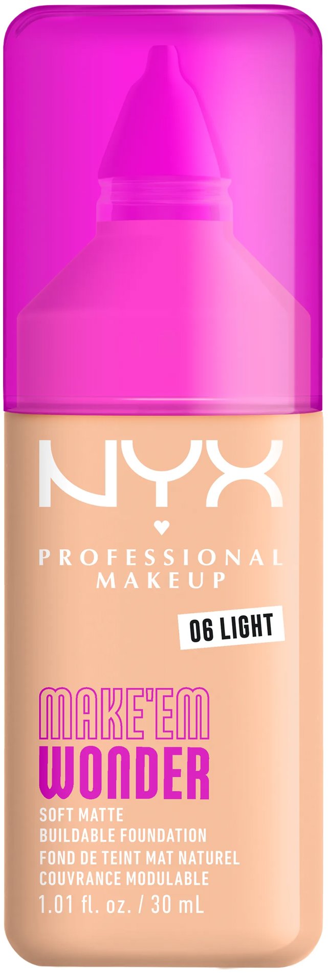 NYX PROFESSIONAL MAKEUP Make 'EM Wonder Foundation 06 Light, 30 ml