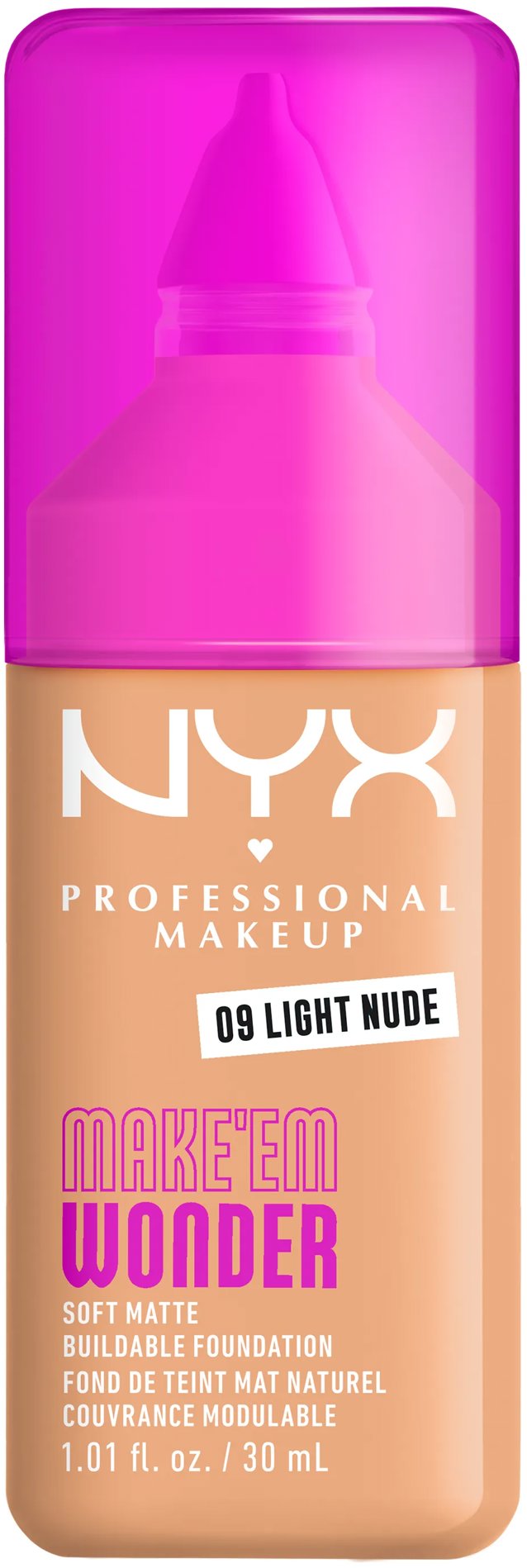 NYX PROFESSIONAL MAKEUP Make 'EM Wonder Foundation 09 Light Nude, 30 ml