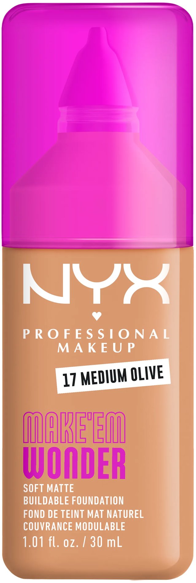 NYX PROFESSIONAL MAKEUP Make 'EM Wonder Foundation 17 Medium Olive, 30 ml