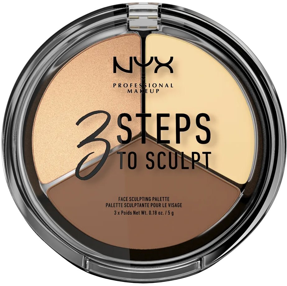 NYX PROFESSIONAL MAKEUP 3 Steps To Sculpt 02 Light kontúrovacia paletka, 15 g