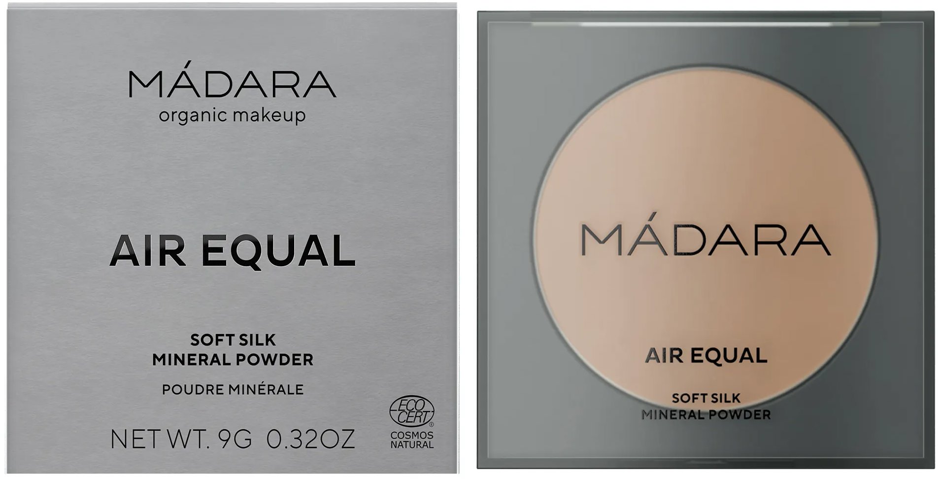 MÁDARA Air Equal Hodvábny minerálny púder #2 Beige 9 g