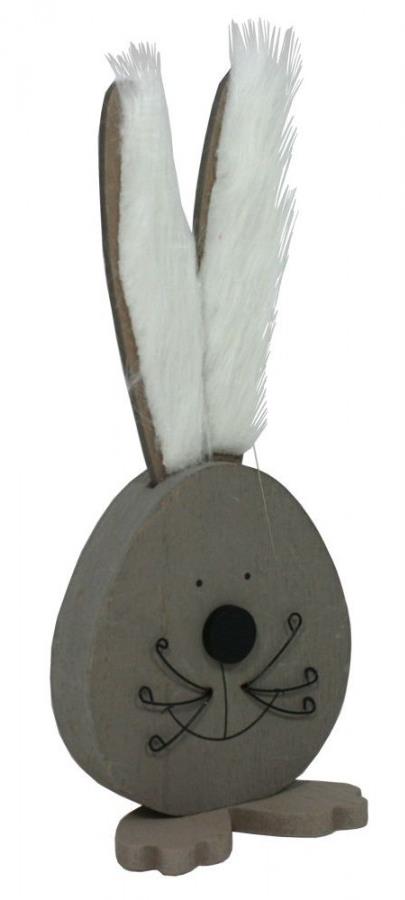 GOBA Veľkonočná dekorácia – Zajac s plyšom, hnedý