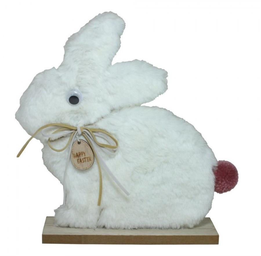 GOBA Veľkonočná dekorácia – Zajac s plyšom a mašľou